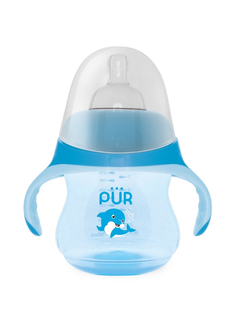 Pur 8 Oz /230ml  Dolphin Bottle - Blue - Image 1