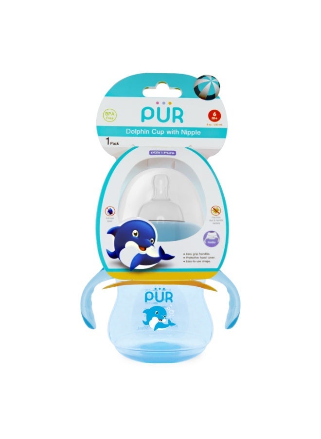 Pur 8 Oz /230ml  Dolphin Bottle - Blue - Image 2