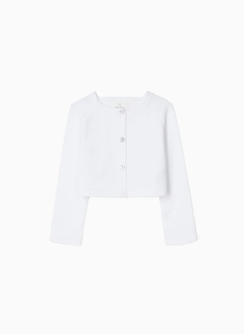 Zippy Bolero Cardigan for Baby Girls, White