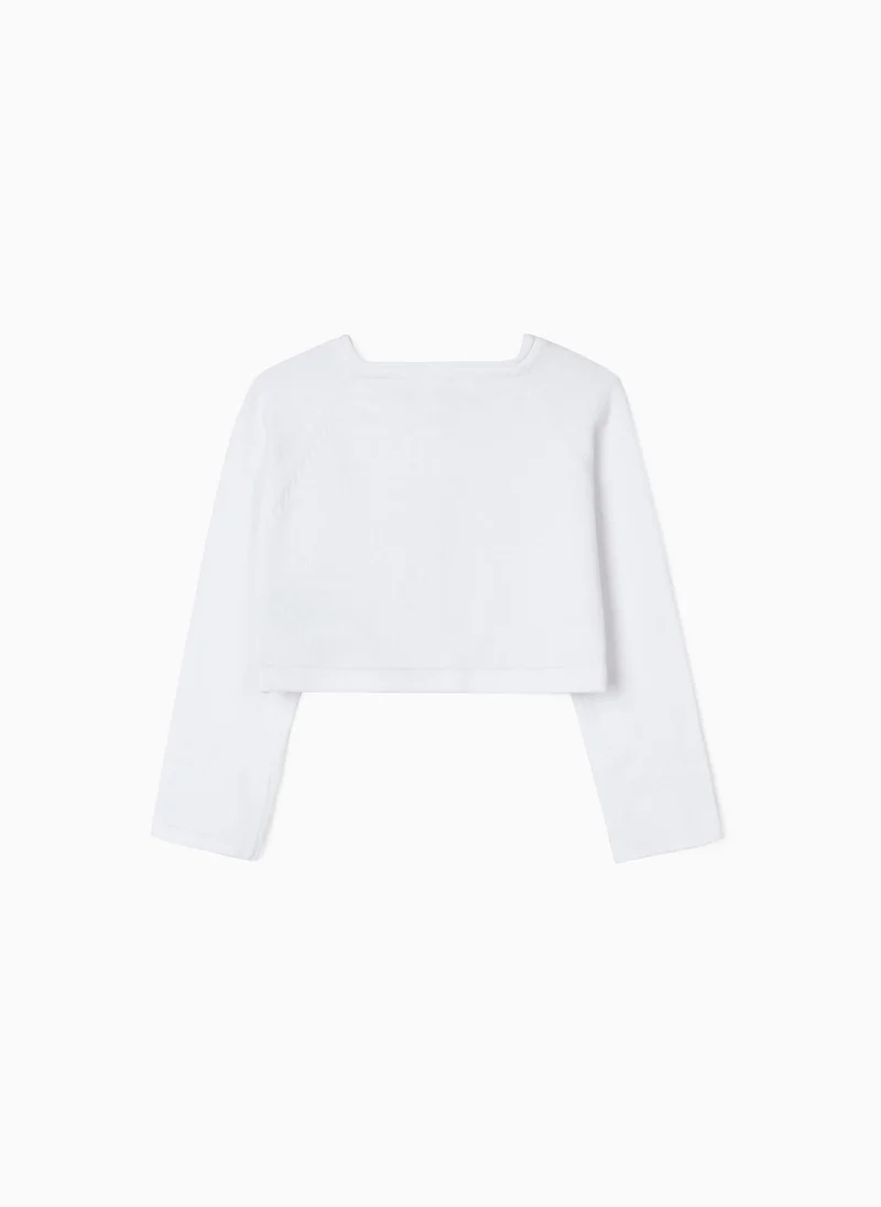 Zippy Bolero Cardigan for Baby Girls, White