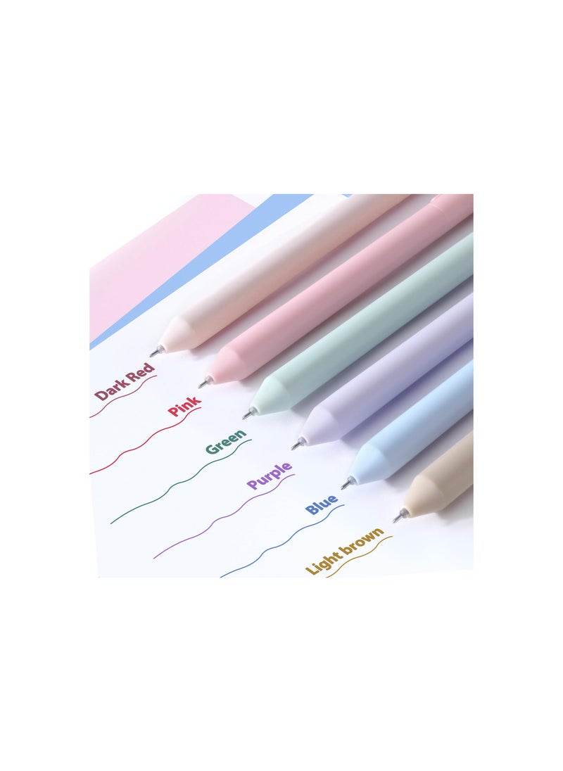 Y&D Colored Gel Pens, Pastel Pens Ink Quick Dry & No Smear, Retractable Cute Pen Fine Point 0.5mm for Note Taking, Aesthetic Smooth Writing Stationery, Journaling(6PCS )  - Image 2