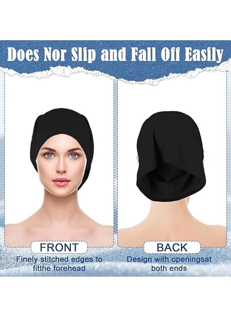 TLAXCA - 2 Packs Women Hijab Undercap Cotton Tube Cap Hijab Breathable Hijab Cap Underscarf Hijab Scarf for Women Muslim Headscarf Headwrap Black - Image 1