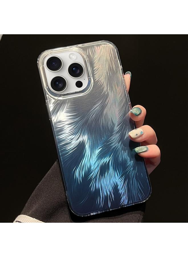 Green Tiger For iPhone 13 Pro Max Foxtail Bronzing Laser Gradient Phone Case(Blue)