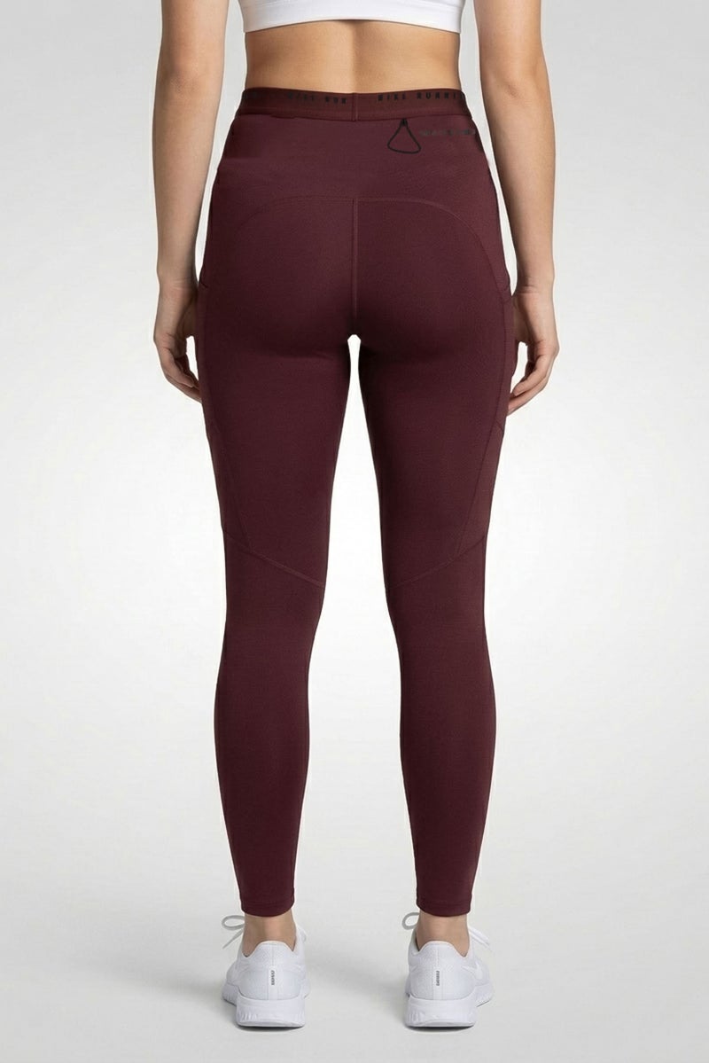 Nike Women Tight Fit Running Leggings, Maroon - Image 2