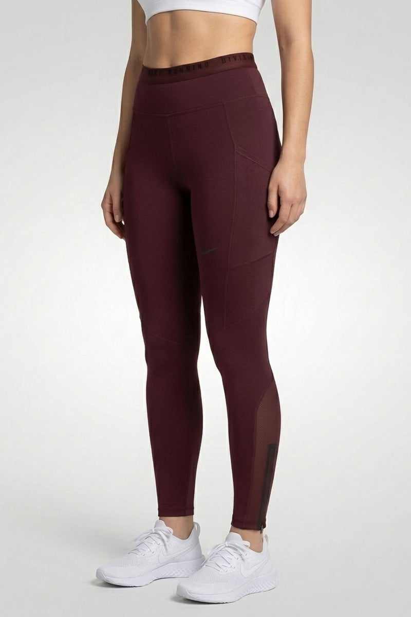 Nike Women Tight Fit Running Leggings, Maroon - Image 5