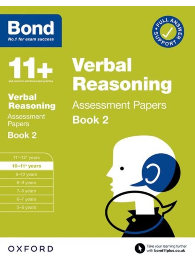 Bond 11+ Verbal Reasoning Assessment Papers 10-11 Years Book 2: For 11+ GL assessment and Entrance Exams 