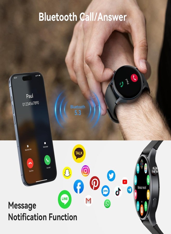 aeac Smart Watch for Men Women, Answer/Make Call, 1.32'' AMOLED Ultra-Clear Screen Fitness Tracker with Heart Rate/Sleep/SpO2 Monitor, Smartwatch for iPhone/Samsung/Android, 110 Sport Mode, 3ATM Waterproof - Image 3