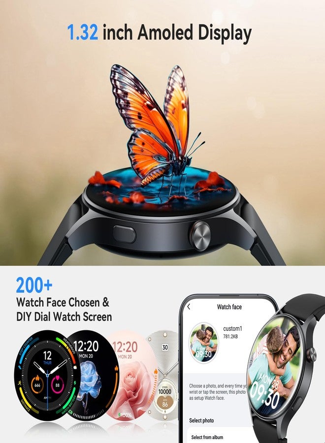 aeac Smart Watch for Men Women, Answer/Make Call, 1.32'' AMOLED Ultra-Clear Screen Fitness Tracker with Heart Rate/Sleep/SpO2 Monitor, Smartwatch for iPhone/Samsung/Android, 110 Sport Mode, 3ATM Waterproof - Image 5