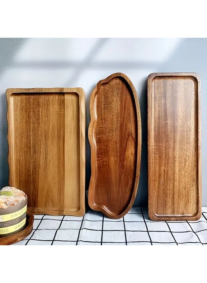 Wave Lace Tray Large Size Natural Wood Kitchen Serving Platter - Image 1
