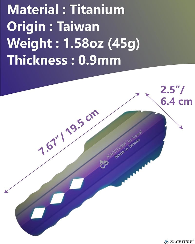 NACETURE Ultralight Backpacking Trowel Aluminum Shovel Small Potty Multitool with Longer Handle Design Essential for Hiking, Camping and Survival Bags(Black 1 Pack) - Image 3