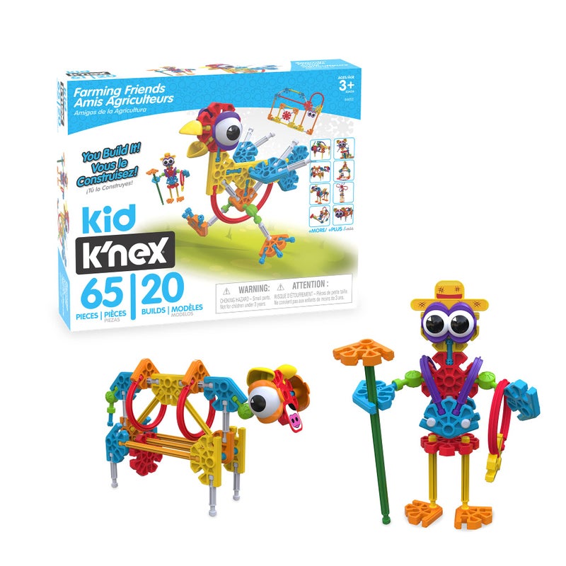 Basic Fun K'NEX Kid Farmin' Friends Building Set  65 Pieces  Great Christmas  Holiday and Birthday Gift for Preschooler  Girl  Boy and Toddler  Stem Education Building Toy - Image 1