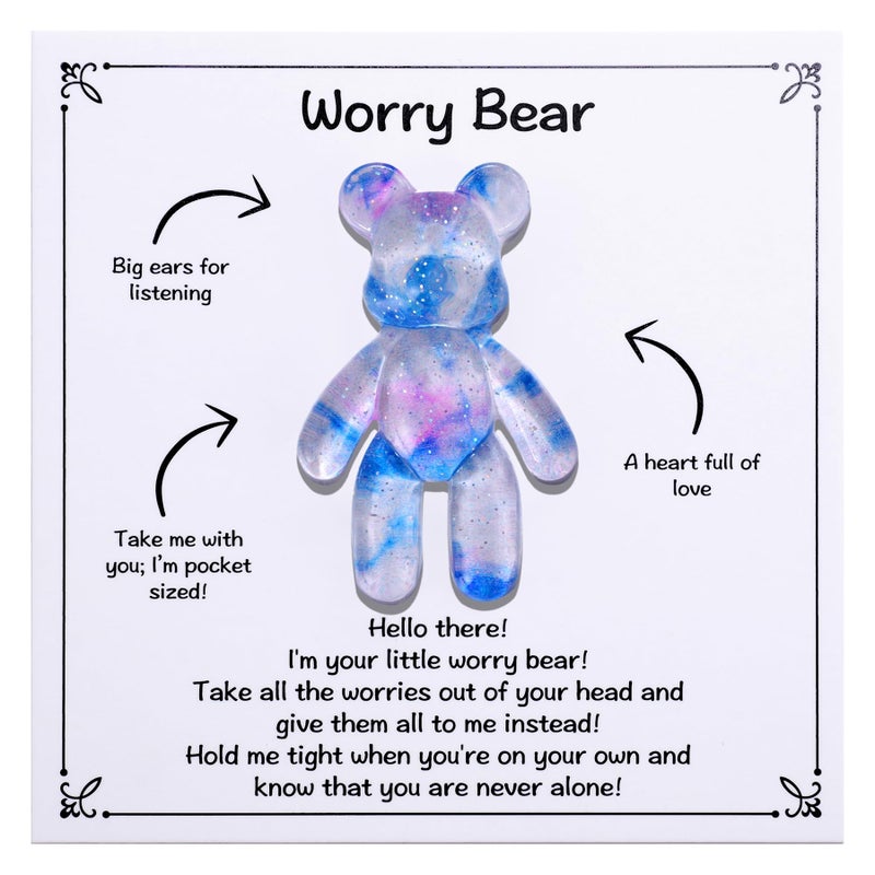 Aesnefe Pocket Bear Hug Anxiety Relief Gifts for Men Women Mental Health Positivity Gift for Anxious Friend Stress Relief Gifts for Her Comforting Gift for Son Daughter Back to School Light Blue - Image 3