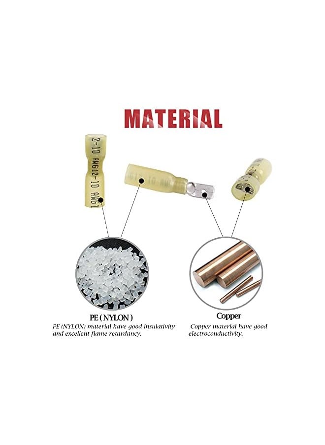 PROMASS promass 160Pcs Waterproof Heat Shrink Fully-Insulated Female Male Spade Terminals Electrical Wire Crimp Connectors Kit  - Image 5