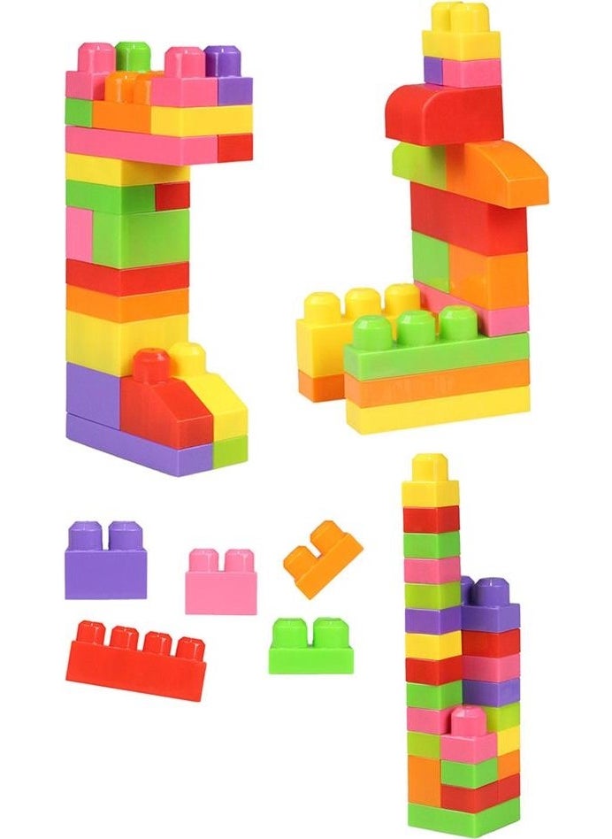 Toru Toys Play Blox Building Toys 133 Pieces Bright Colors Mega Block Set with Bag 2984  - Image 5