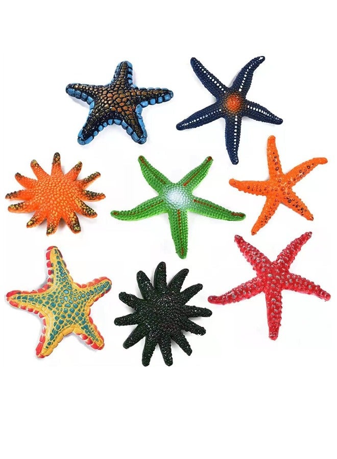 Osowake Diving Pool Toys Colorful Big Starfish Set and Shark Diving Toys Set Dive Throw Toy Set Underwater Swimming Toy (8 pcs) - Image 1