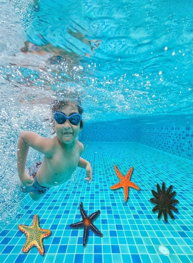 Osowake Diving Pool Toys Colorful Big Starfish Set and Shark Diving Toys Set Dive Throw Toy Set Underwater Swimming Toy (8 pcs) - Image 4