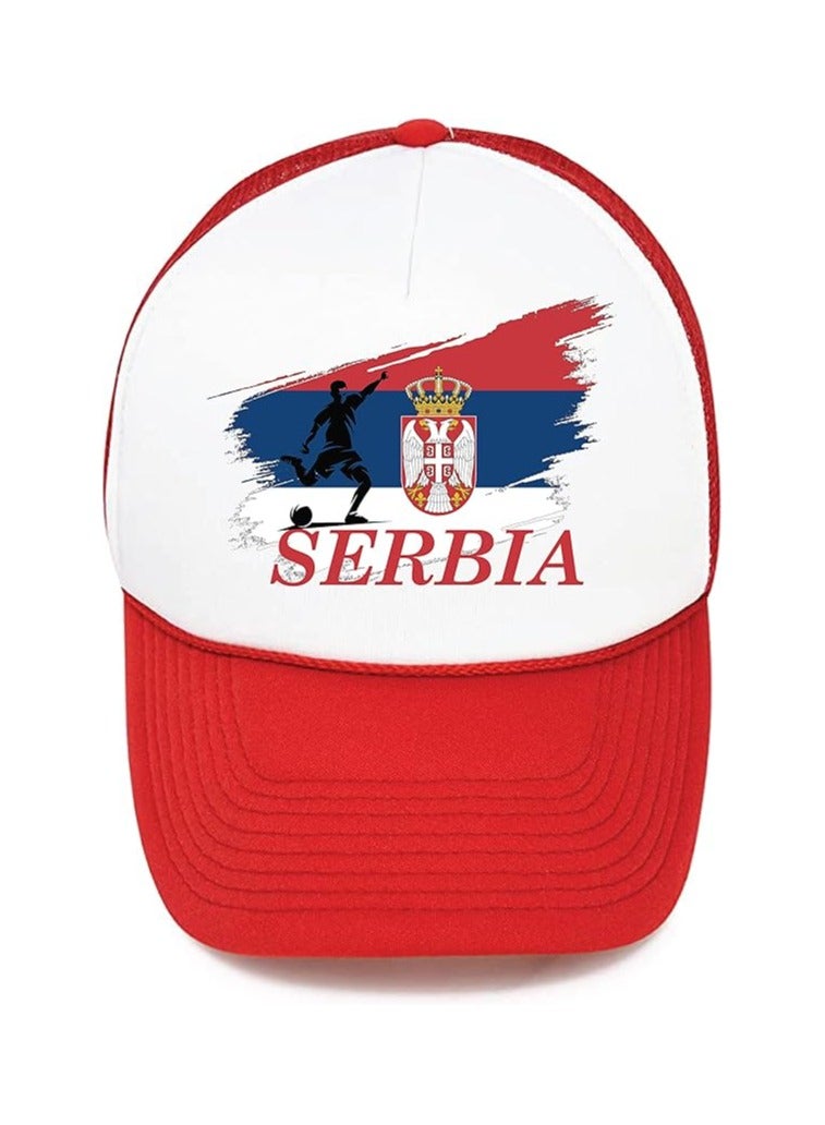Serbia Sports Cap With Adjustment Plastic Snap Closure For Men And Women  - Image 1