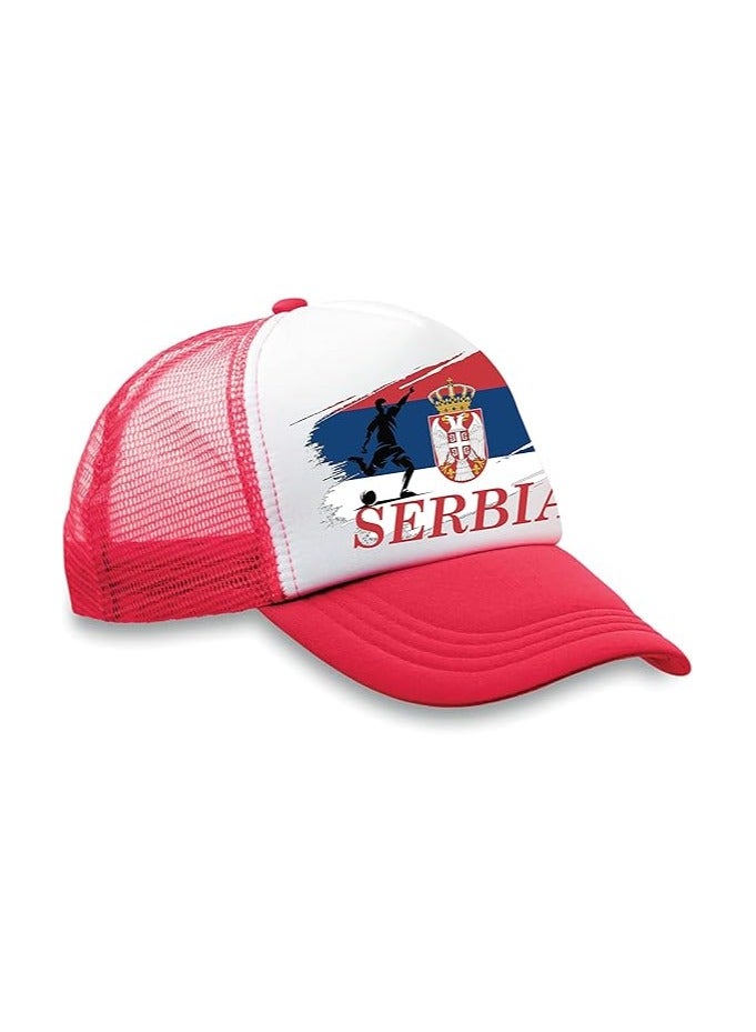 Serbia Sports Cap With Adjustment Plastic Snap Closure For Men And Women  - Image 2