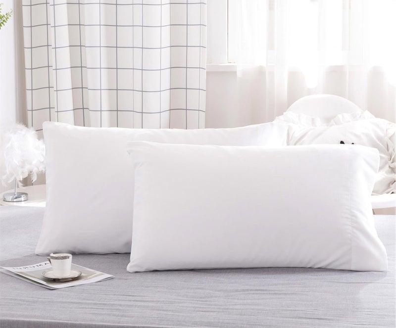 Junn Shenn Microfiber Standard Bed Pillowcases 2 Pack, Super Soft Bed Pillow Covers Envelope Closure, Wrinkle, Fade and Stain Resistant, 20x26, White - Image 4