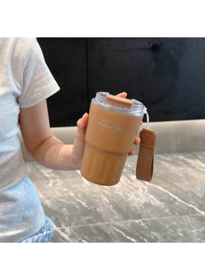 Office Simple Casual Coffee Cup 304 Stainless Steel Thermos Cup Large Capacity Student Men's And Women's High Color Value Water Cup