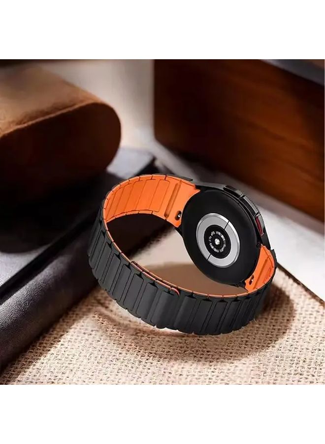 شريط سيليكون مغناطيسي لساعة Galaxy Watch كلاسيك أسود 20 مم بدون فجوات - Image 4