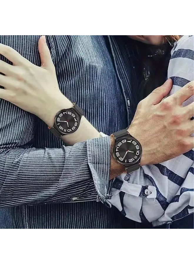 شريط سيليكون مغناطيسي لساعة Galaxy Watch كلاسيك أسود 20 مم بدون فجوات - Image 5