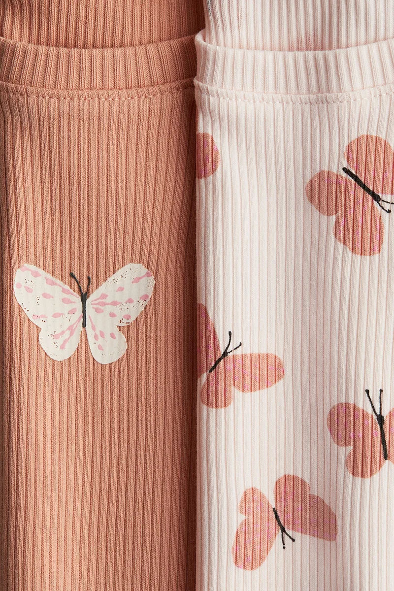 H&M 2-pack frill-trimmed cotton tops