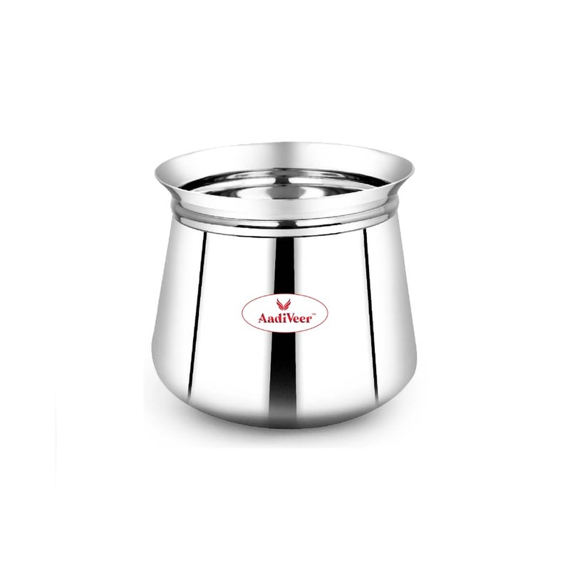 AadiVeer AadiVeer 1350ml Stainless Steel Milk PotSteel HandiDahi HandiBiryani Handi 