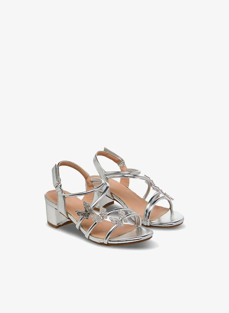 Flora Bella By Shoexpress SILVER Flora Bella Girls Block Heel Sandals for Women | Best Price UAE