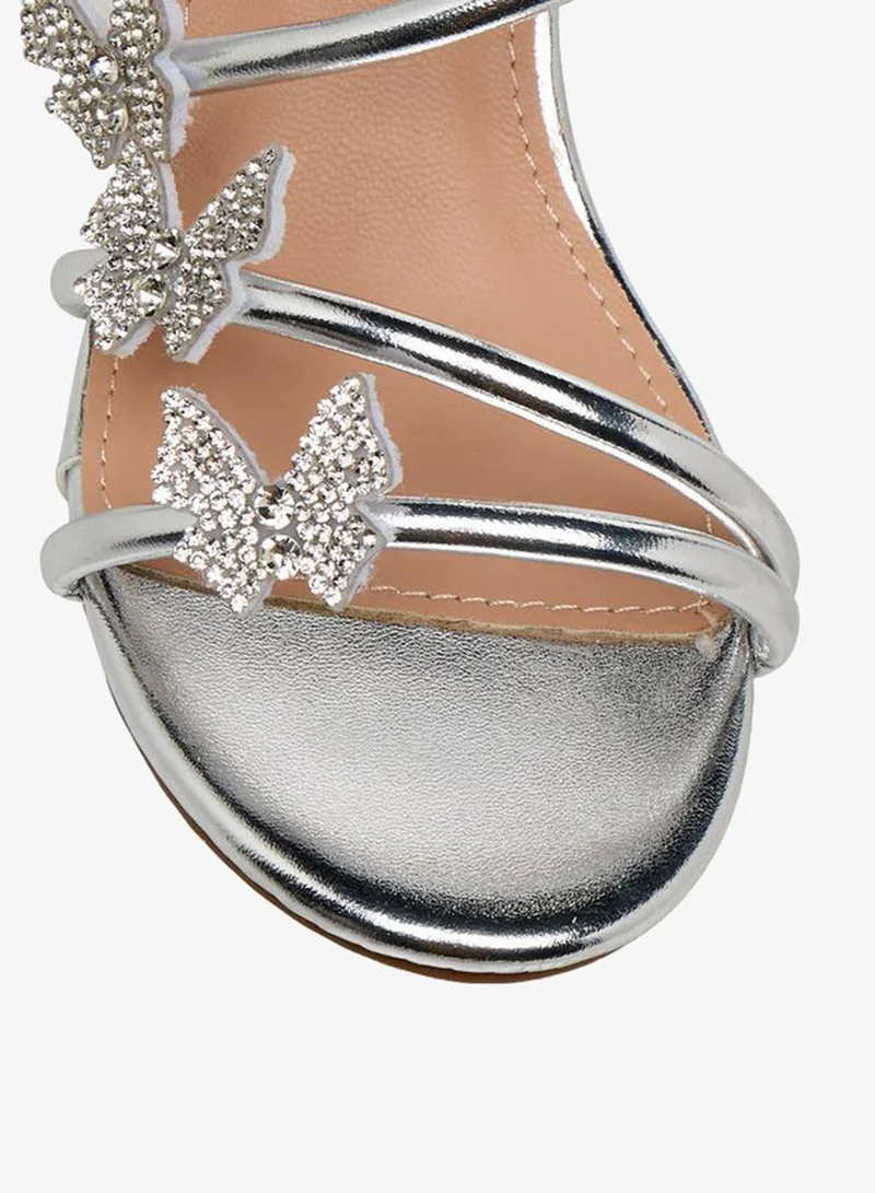 Flora Bella By Shoexpress SILVER Flora Bella Girls Block Heel Sandals for Women | Best Price UAE