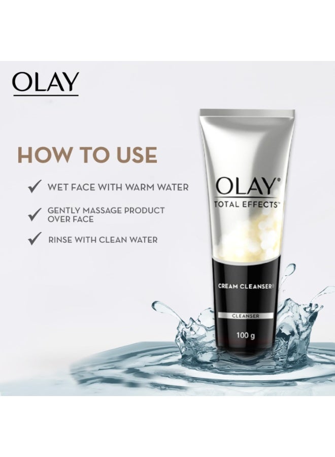 Olay Total Effects Cleanser |with Salicylic Acid & Exfoliating Silica beads |Throughly cleanse and exfoliate skin for glowing, younger looking skin |Suitable for Normal, Dry, Oily & Combination skin |100 gm - Image 5