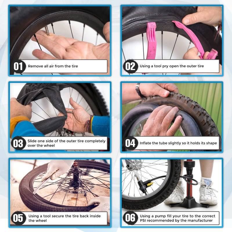 Mata1 Inner Tube Tire Replacements Two 16'' x 1.75/2.125 & One 12.5'' x 1.75/2.25 for Jogging Stroller, Compatible w/All Brands: BoB Revolution Flex/Pro/SE/SU, Graco, Go Jogging & More, by Mata1-USA - Image 4