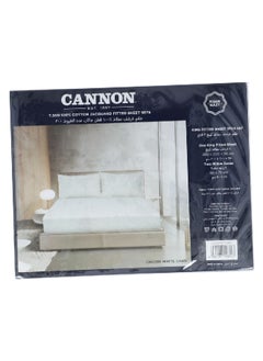 Cannon 3-Piece Premium Quality T300 Cotton Jacquard Fitted Sheet Set White Sand King 6 x 30 x 25 cm CN K3PCFTDT300-WSND 