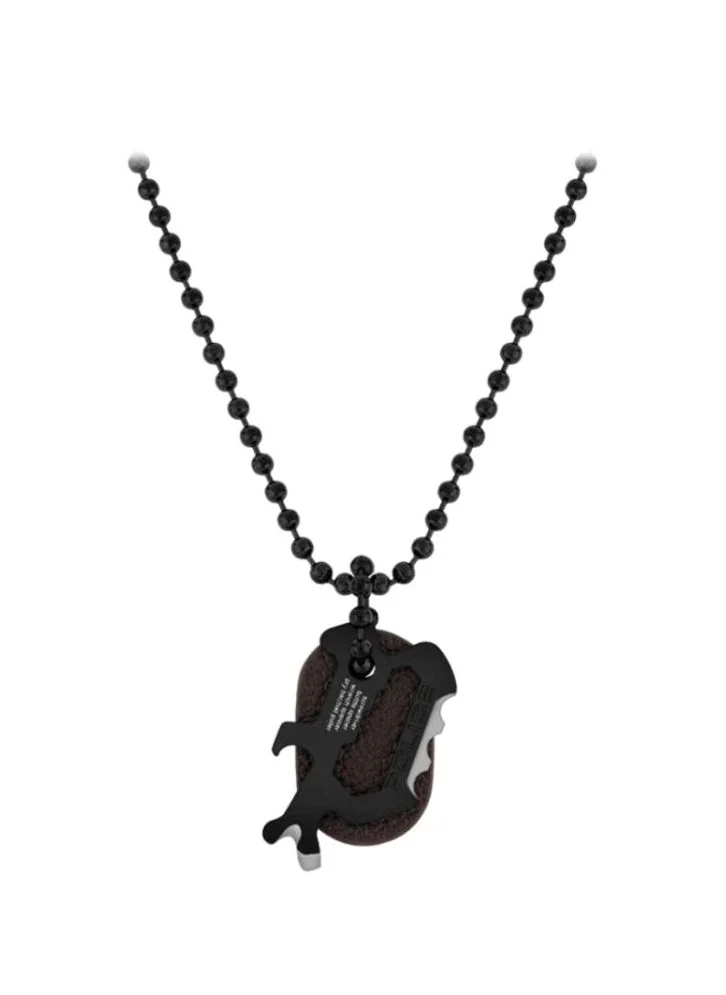 بوليس Karakum Gents Black Stainless Steel Pendant Necklace