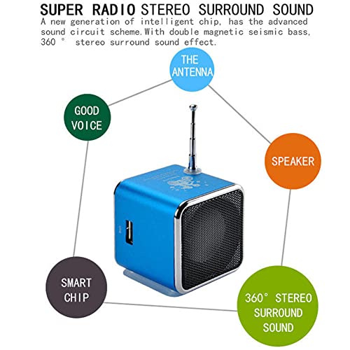 Yoidesu TD-V26 Portable Mini Speaker Music Player FM Radio Battery Powered Mini Digital Display Screen Speaker Music Player for Computer&Cell Phone Support Card and U Disk - Image 4