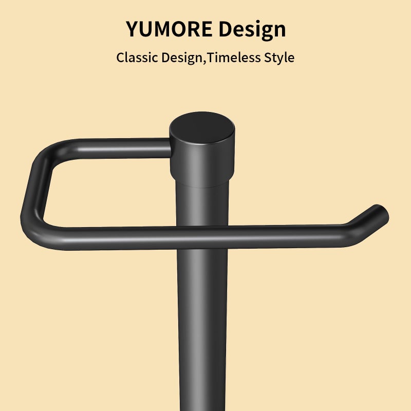 YUMORE Hand Towel Holder Stand Countertop Towel Rack Free Standing Towel Bar Hanger for Bathroom Kitchen Pro Max Matte Black - Image 4