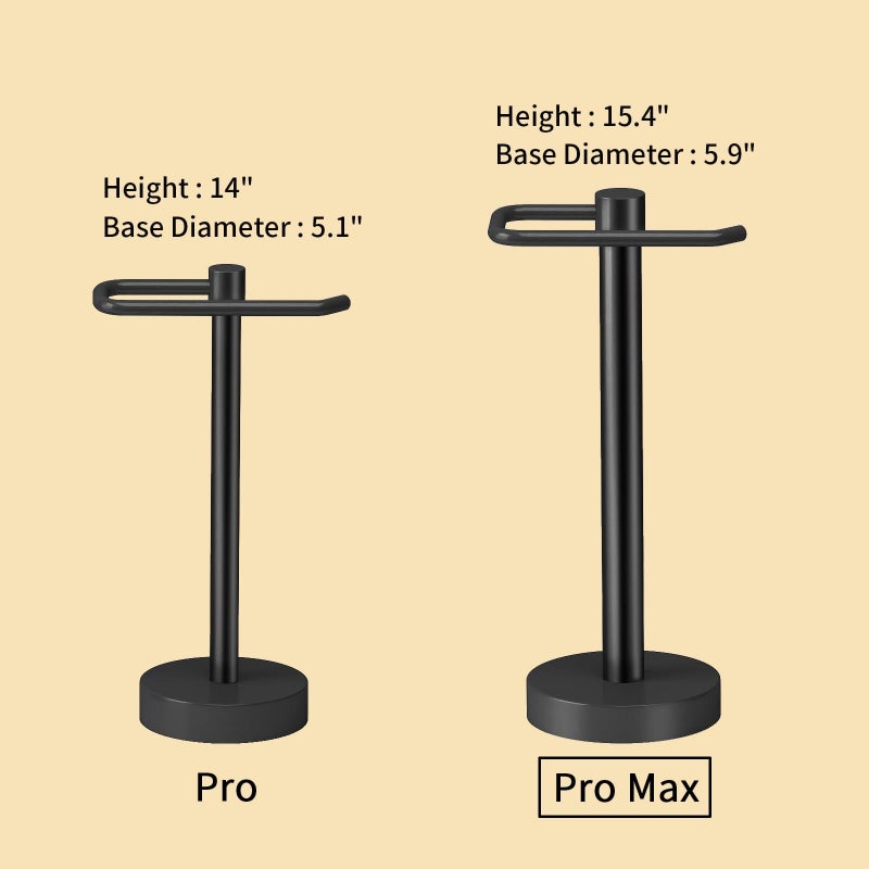 YUMORE Hand Towel Holder Stand Countertop Towel Rack Free Standing Towel Bar Hanger for Bathroom Kitchen Pro Max Matte Black - Image 3