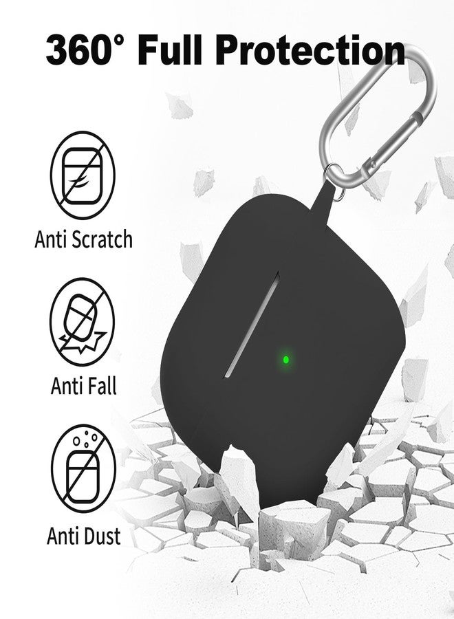 Woyinger for Airpods 4th Case Cover, Come with Cleaner Kit,Soft Skin Silicone Case Cover with Keychain, Full Protective Case for Men and Women, Compatible with AirPods 4th Generation Case(Black) - Image 4