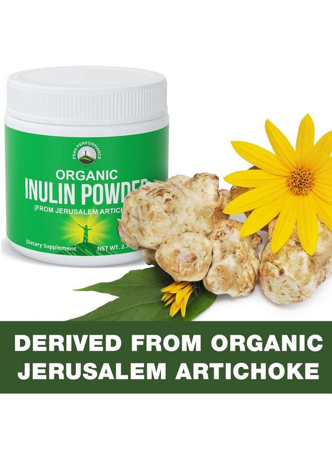 Peak Performance Organic Inulin Powder Natural Prebiotic Fiber For Gut Health. Usda Organic Raw Whole Food Plant Based Vegan Prebiotics Fos Supplement From Jerusalem Artichoke. Better Than Chicory & Agave Powders  - Image 5
