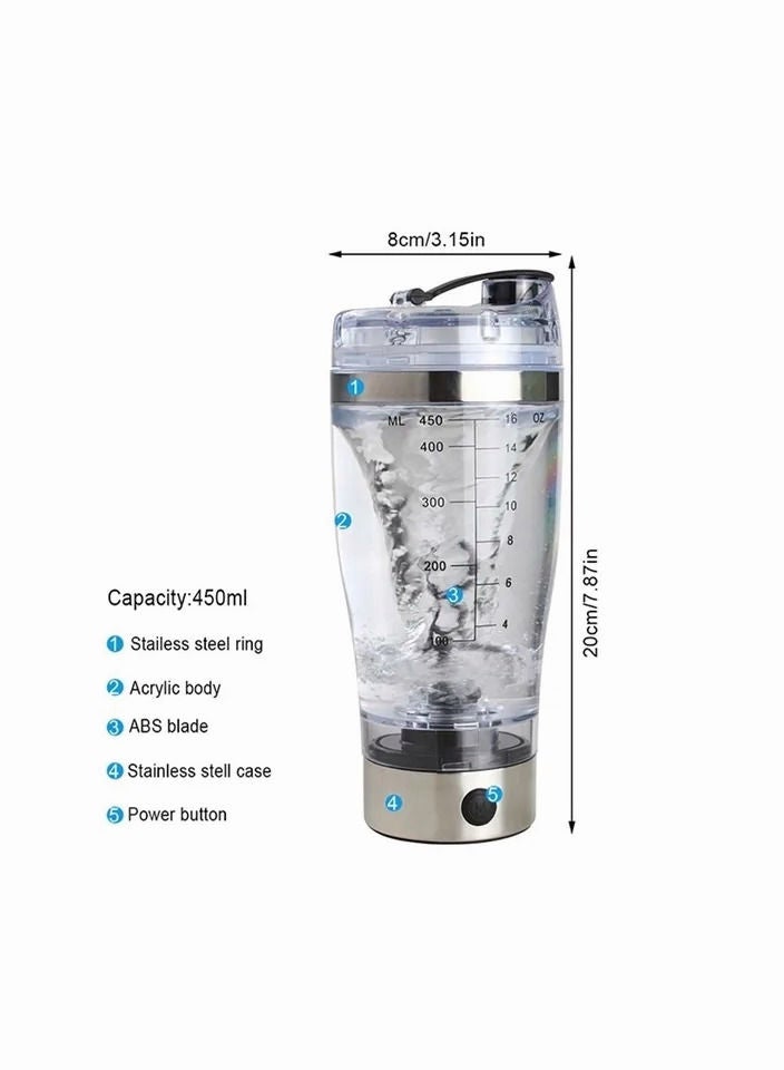 1-Piece 450ml Protein Shaker,Drinkware Shakering Mixer Cup Watter Bottle - Image 2