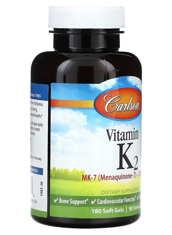 Carlson فيتامين K2 180 كبسولة لينة (90 ميكروغرام لكل كبسولة لينة) - Image 2