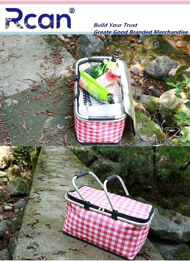 Large-Capacity Picnic Basket, Folding Portable Lunch Bag, Oxford Cloth Waterproof Insulated Aluminum Frame Basket, 30L Cooler Bag Basket for Camping, Travel, Outdoor Party - pzsku/ZB660600CF64D102C3A8BZ/45/_/1729043707/1108d237-b4e9-41fc-939b-c00c2f0ca75f