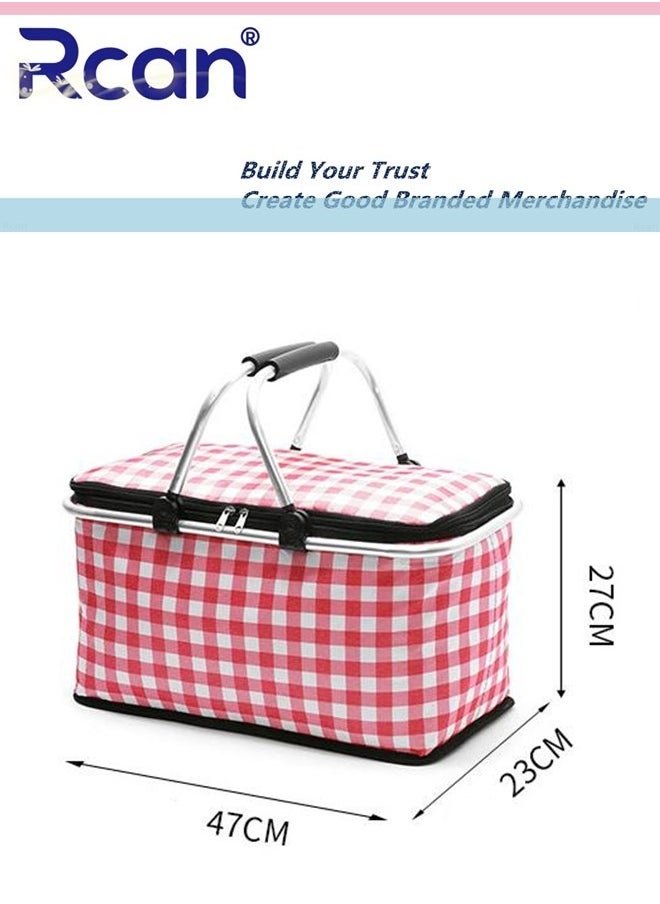 Large-Capacity Picnic Basket, Folding Portable Lunch Bag, Oxford Cloth Waterproof Insulated Aluminum Frame Basket, 30L Cooler Bag Basket for Camping, Travel, Outdoor Party - pzsku/ZB660600CF64D102C3A8BZ/45/_/1729043708/2ad02de7-03ca-44e9-b094-ed38ea7df27f