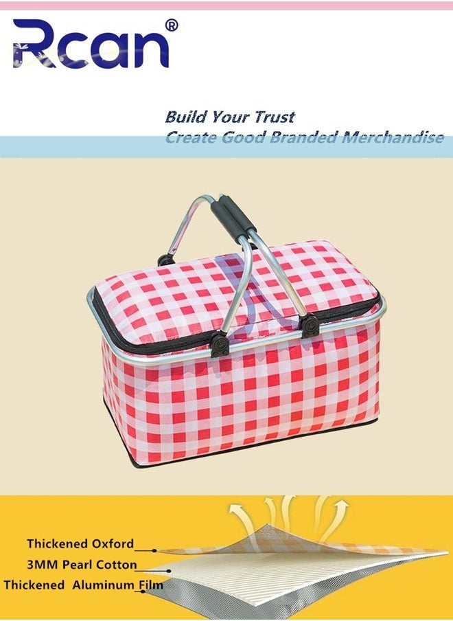 Large-Capacity Picnic Basket, Folding Portable Lunch Bag, Oxford Cloth Waterproof Insulated Aluminum Frame Basket, 30L Cooler Bag Basket for Camping, Travel, Outdoor Party - pzsku/ZB660600CF64D102C3A8BZ/45/_/1729043709/6df649e3-72c0-47b5-a841-5e4fc43ec110