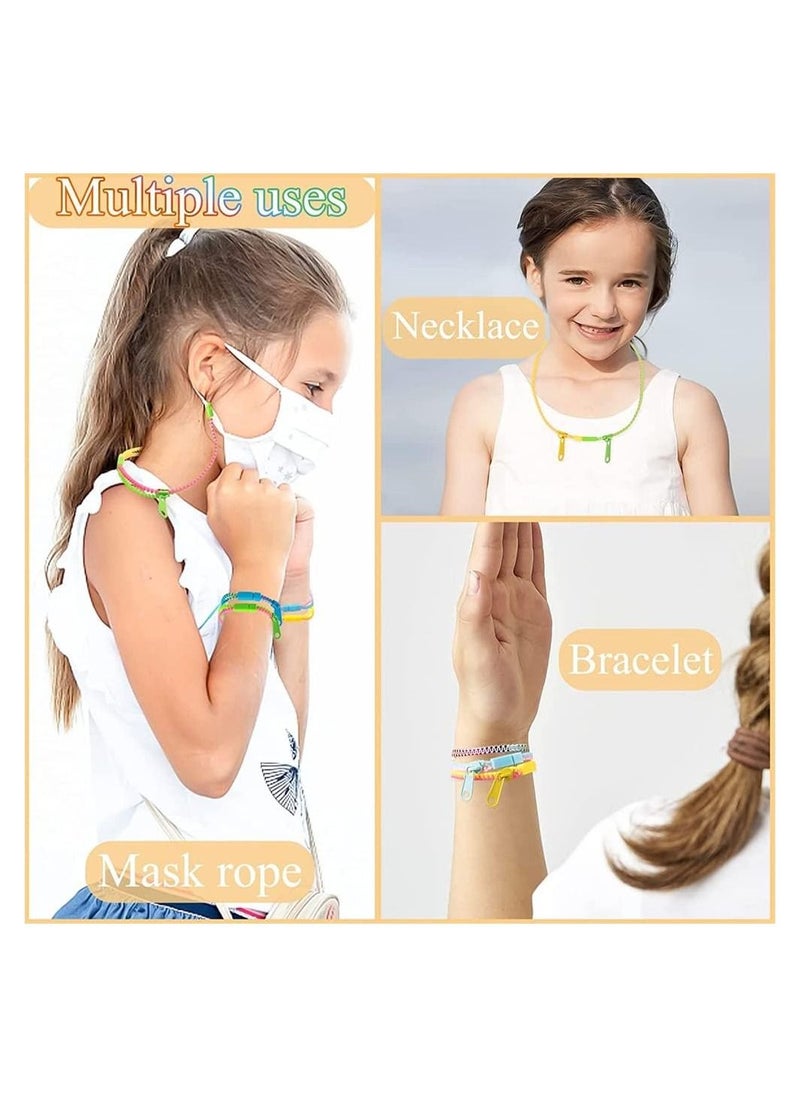 Excefore - 30 Pcs 7.5 inch Students Incentives Friendship Zipper Bracelets Birthday Party Favors for Kids Stress Relief Quiet Fidget Toys - Image 1