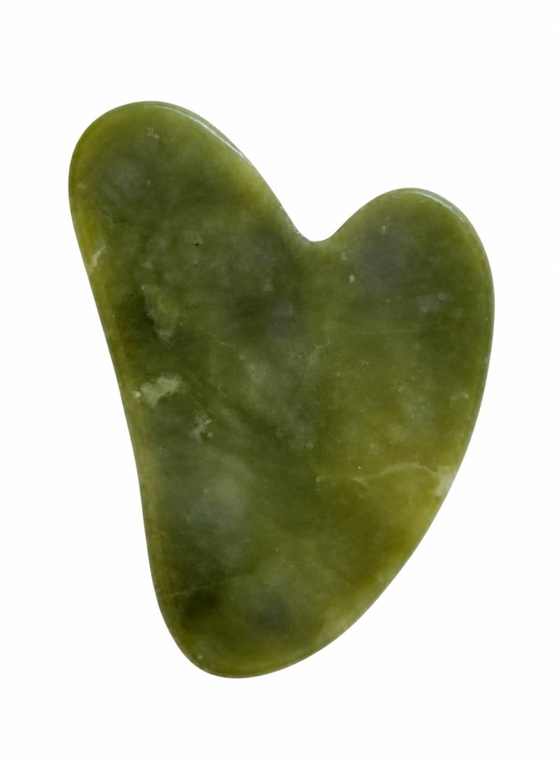 No Label Natural Jade Gua Sha Facial Massage Tool – Heart Shape Face Sculpting Stone for Lifting, Jawline, Neck & Skin Care - Image 2