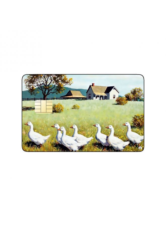 RKN PRINTED BANK CARD STICKER Beautiful Ducks Drawing In Farm - Image 2