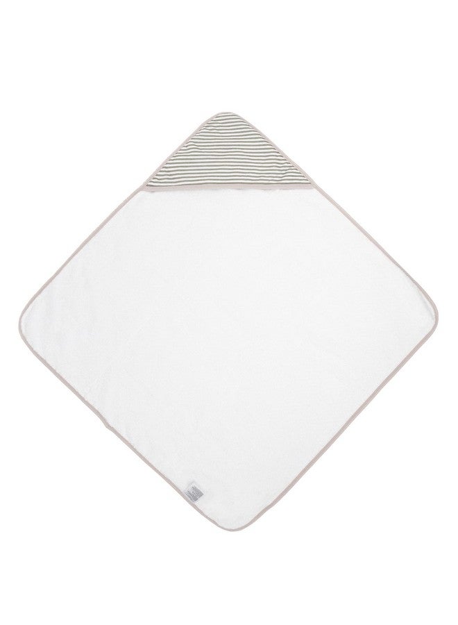 ليتل يونيكورن منشفة حمام فاخرة بغطاء رأس للأطفال حديثي الولادة بتصميم يونيكورن الصغير | قماش قطني وتيري ناعم وماص للمواليد الجدد (رمادي مخطط) - Image 2