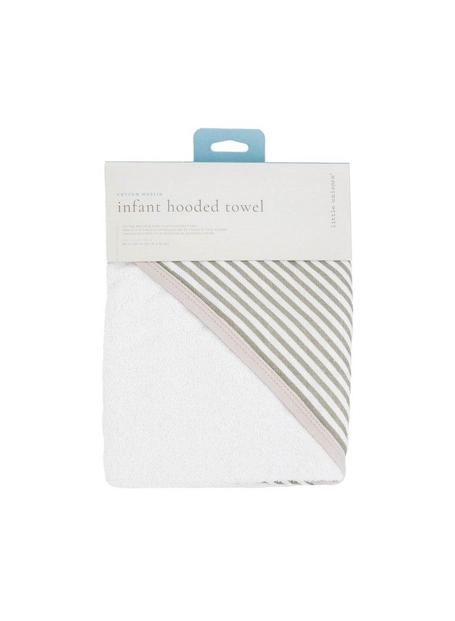 ليتل يونيكورن منشفة حمام فاخرة بغطاء رأس للأطفال حديثي الولادة بتصميم يونيكورن الصغير | قماش قطني وتيري ناعم وماص للمواليد الجدد (رمادي مخطط) - Image 3