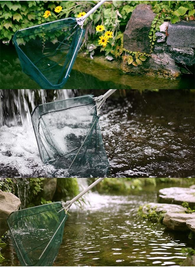 GROIC - "Folding Landing Fishing Net Extending Foldable Pole Handle Fishnet  Automatic Shrinkage Web Head---Total Length of 1.7 Meters" - Image 1